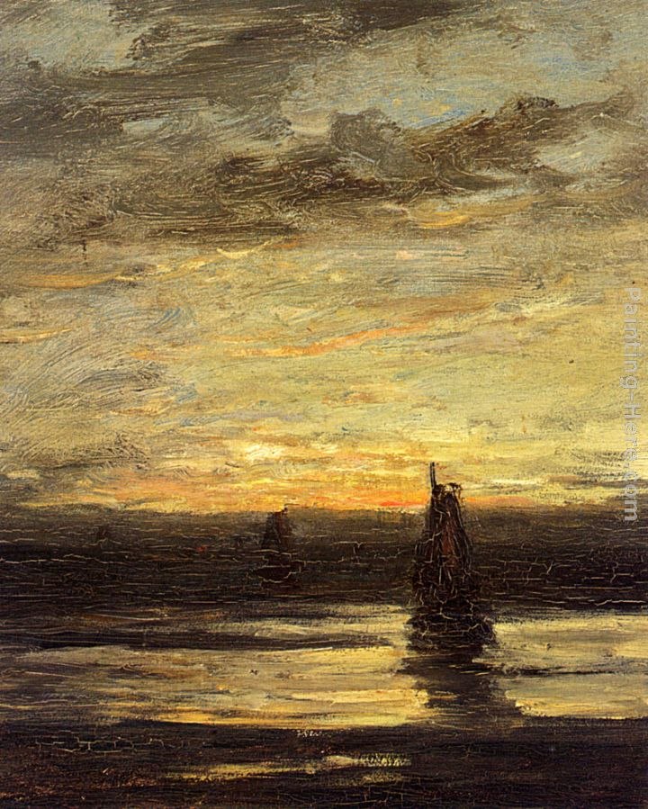Hendrik Willem Mesdag Fishing Boats At Dusk